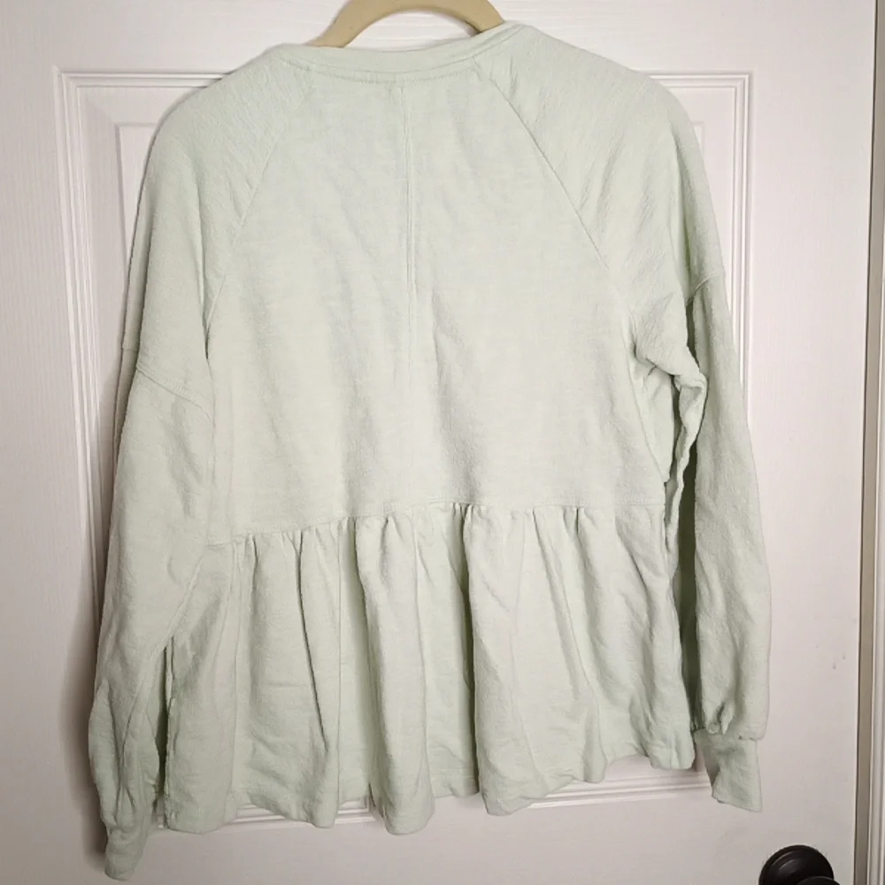 Anthropologie Pilcro Long Sleeve Baby Doll Top Sz. Small Mint Green - Picture 5 of 8